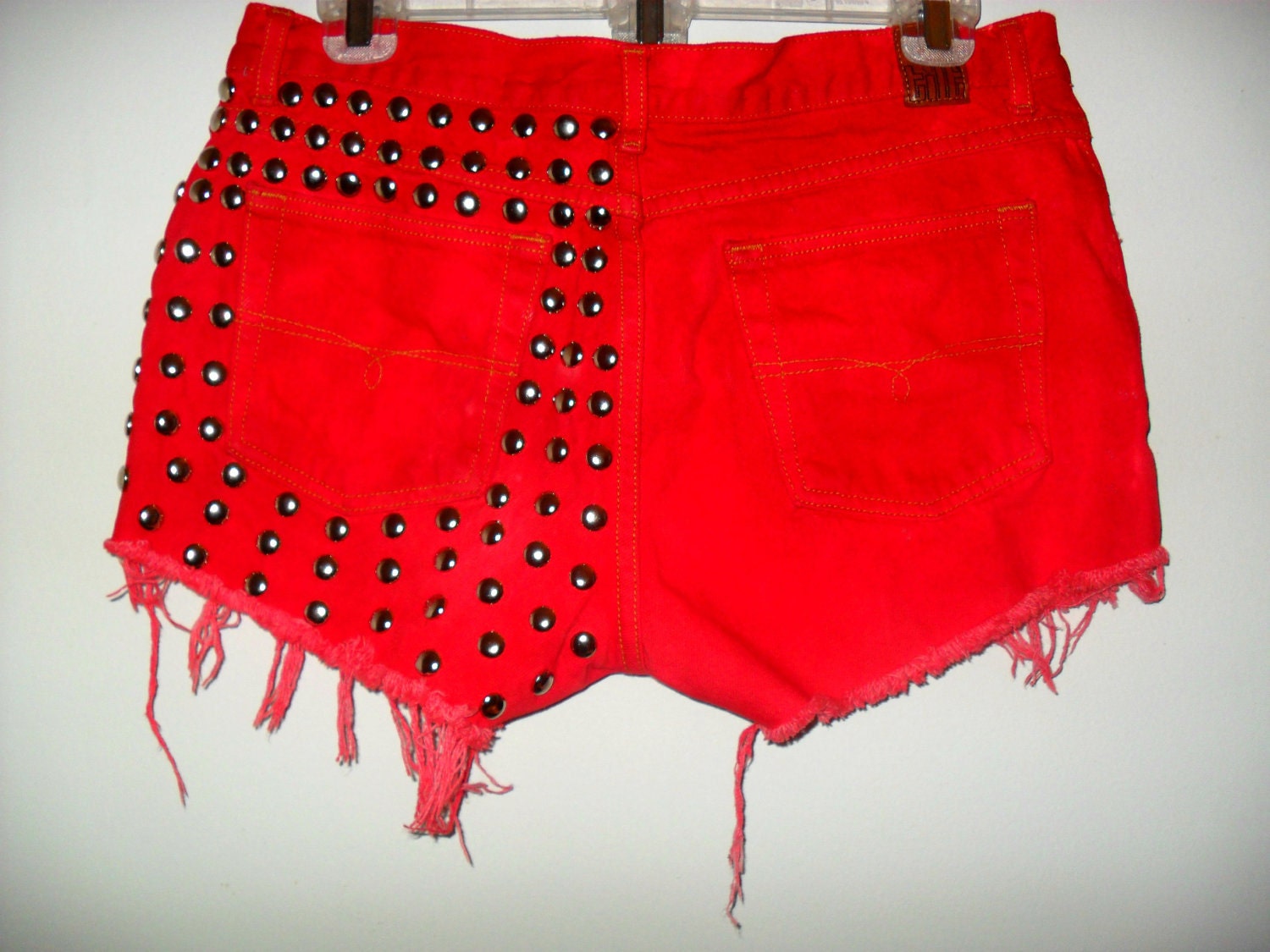 Dyed Distressed and Studded Shorts VINTAGE