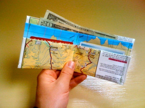 Recycled Bicycle Map Wallet