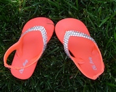 BRIGHT Orange Rhinestone Toddler Sandals