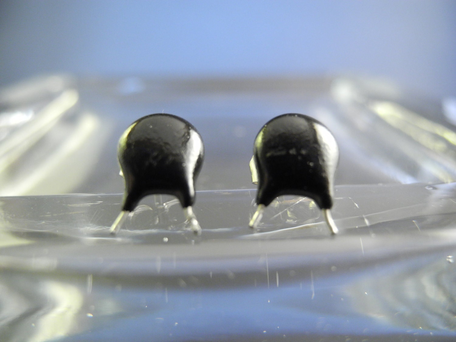 Black Electronic Capacitor Earrings