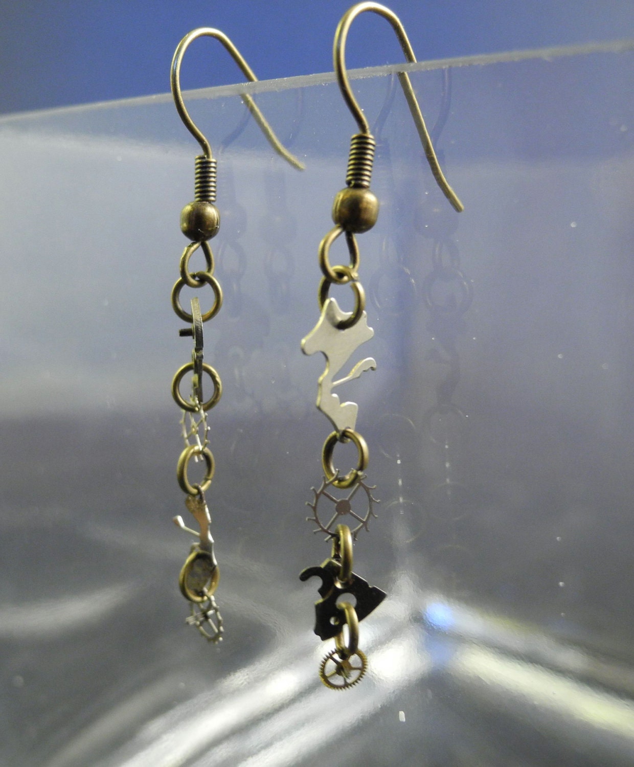 Steampunk Earrings, Copper Gears