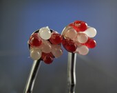 Red and White Electronic LED Hair Bobby Pins