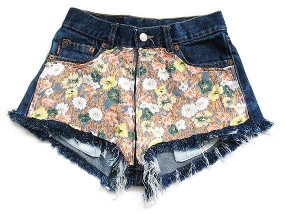 High waisted floral shorts XS