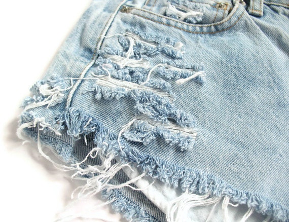 Shredded high waist shorts XXS