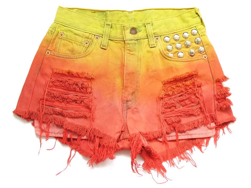 Levi ombre dip dye high waist shorts XS