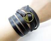 Jewelry Bangle Chocolate Leather Bracelet Women Leather Cuff Bracelet girl Bracelet 672A