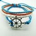 silvery rudder pendant Leather and Ropes Women Cuff Bracelet Unisex Bracelet Jewelry Cuff Bangle  839A
