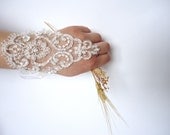 Wedding Gloves, Beads, Lace Wedding Accessory, Bridal accessory, Fingerless Gloves, Ivory,