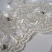 Ivory lace wedding fingerless gloves embellished with sparkles