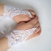 White Wedding Gloves, Sparkling Stones, Lace Wedding Accessory, Bridal accessory, Fingerless Gloves, White