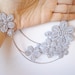 Gray Blue Lace Necklace, Lace necklace