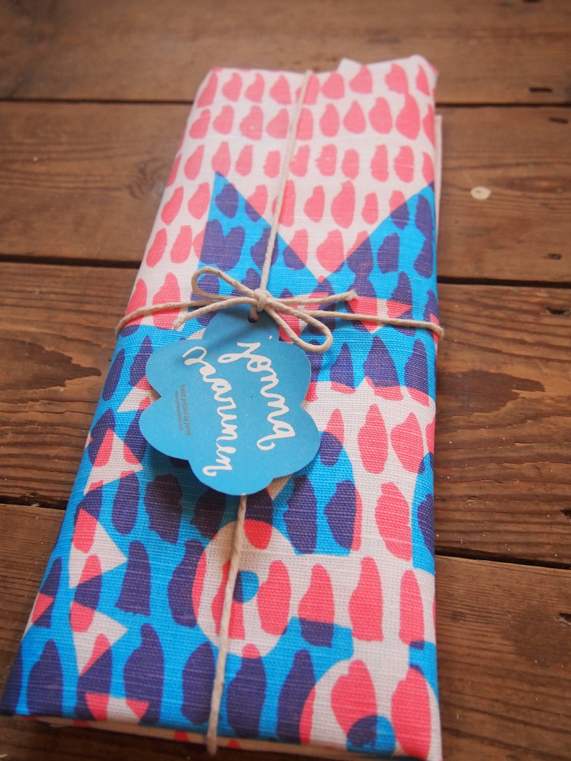 Hand screen printed Nautical tea towel