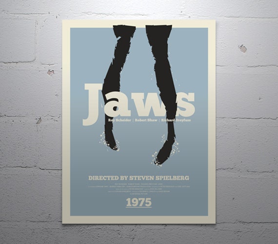 JAWS - Movie Poster: 12x16" Fine Art Print