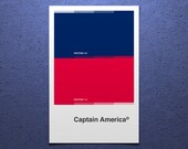 CAPTAIN AMERICA - Pantone Poster: 11x17" Fine Art Print