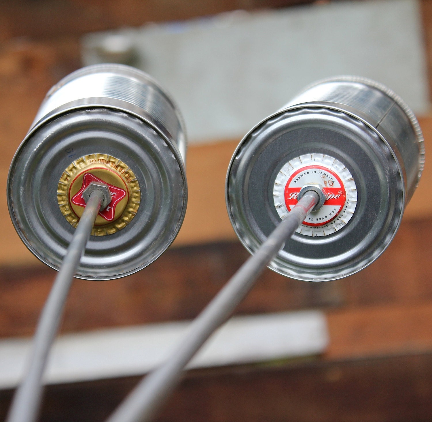2 Hobo Tin Can Beer Holders/ Garden Drink Holders