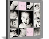 10"x10" Photo Collage Canvas (baby's 1st year, "baby parts", cake smash celebration)