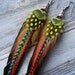 Boho Feather Earrings, Tribal, Brilliant Colors, Free Shipping