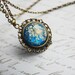 Pressed Flower Necklace 1 Blue Resin Jewelry Queen Anne's Lace Blue Mother's Day Gift Victorian Vintage Shabby Chic