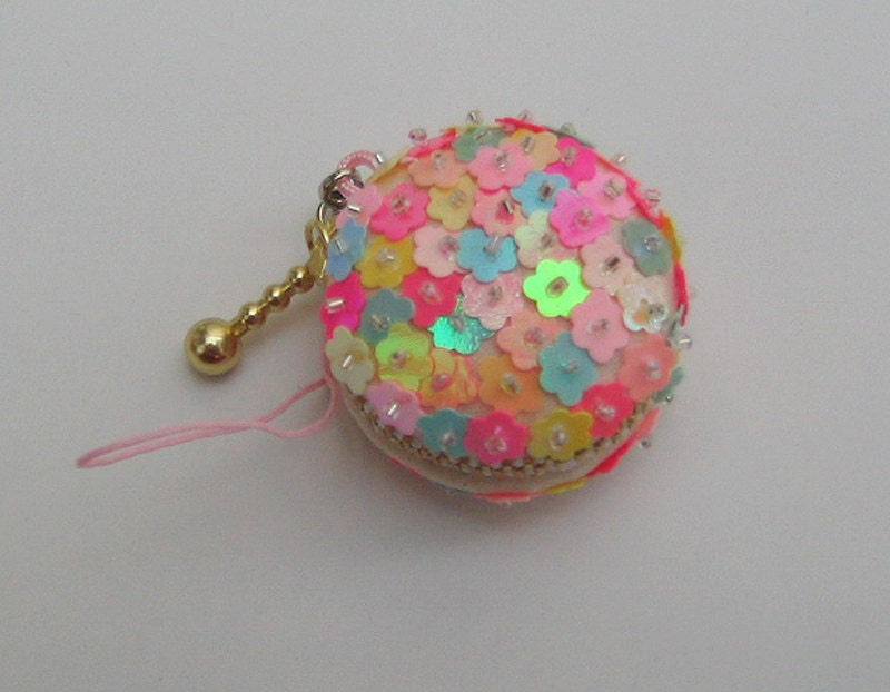 Japanese Felt Fabric Sequin Macaron Case