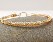 Brass Braided Bangle Bracelet - Gold Colored - MiscellaneaEtcetera