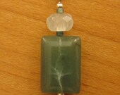 Lightening Storm Green Pillow Agate Charm Necklace