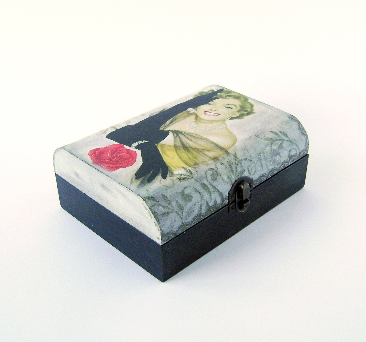 Treasury Box , Jewelry box /  Decorative Decoupage Wooden Jewerly Box / for woman
