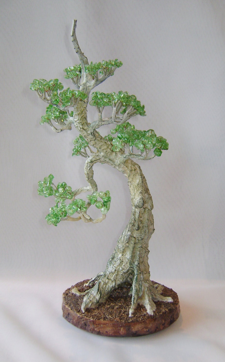 Japanese Chinese Bonsai Tree Wire Beaded Sculpture Home Decor