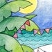 Cat Art Caravan Beach Painting Reproduction Print