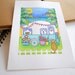 Cat Art Caravan Beach Painting Reproduction Print