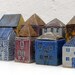 Blue Heart House.Miniature House Affordable art.OOAK.