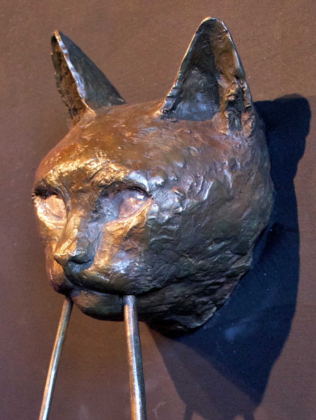 Cat Door Knocker Bronze Sculpture