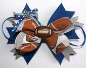 football hair bow- perfect accessory for watching the big game