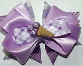 purple ice cream cone hair bow