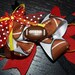 football hair bow- perfect accessory for watching the big game