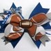 football hair bow- perfect accessory for watching the big game