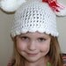white crochet bunny hat for child