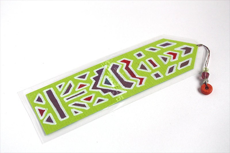 Graphic Modern Tribal Bookmark - Original Art - Medium size