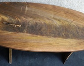 Curly Fiddleback Figured Black Walnut Finished Coffee Table Lumber Furniture 10064