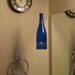 Wine Bottle Chain Lantern: Garden Light/Candle Holder - Blue