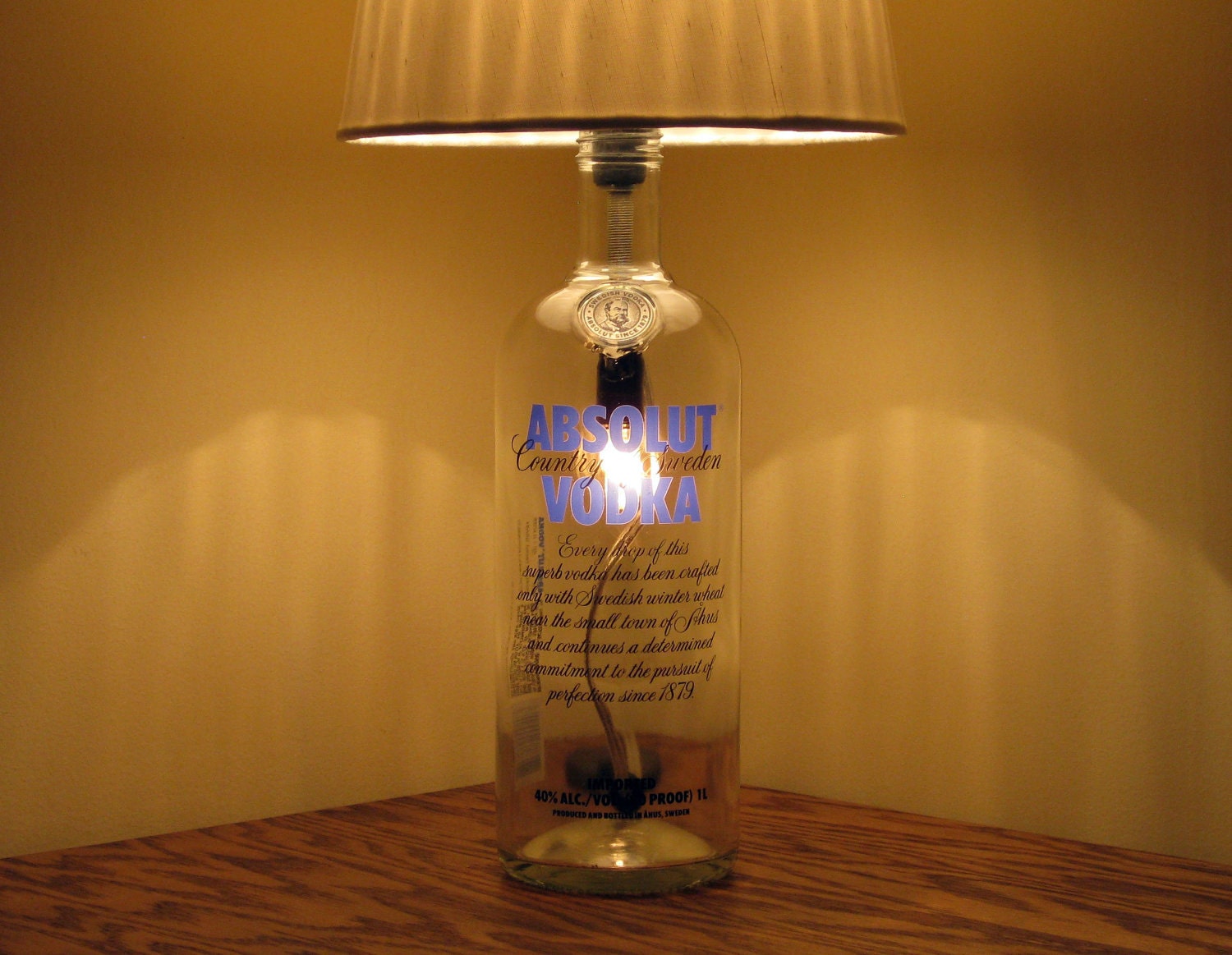 Liquor Bottle Table Lamp Absolut Vodka by MiltonDouglasLampCo