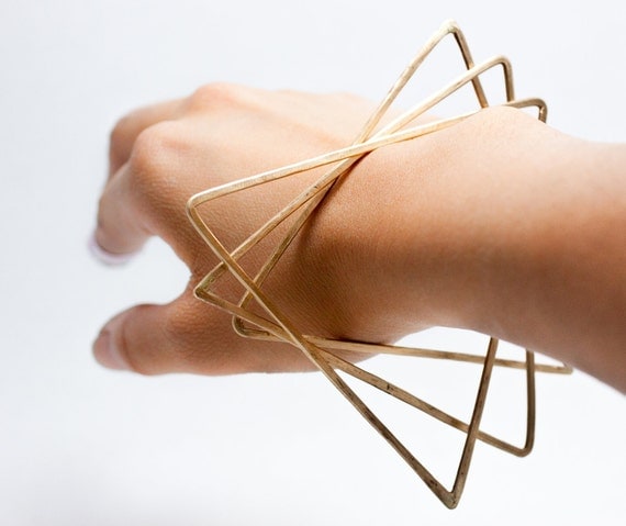 Triangle Trio Brass Bangles