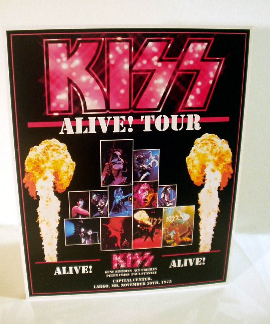 KISS ALIVE Largo MD Nov 30th 1975 Stand-Up Display