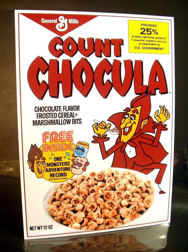 Count Chocula Cereal Box StandUp Display by kiss76 on Etsy
