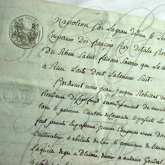 1810 French Handwritten Legal Document Original Paper Ephemera