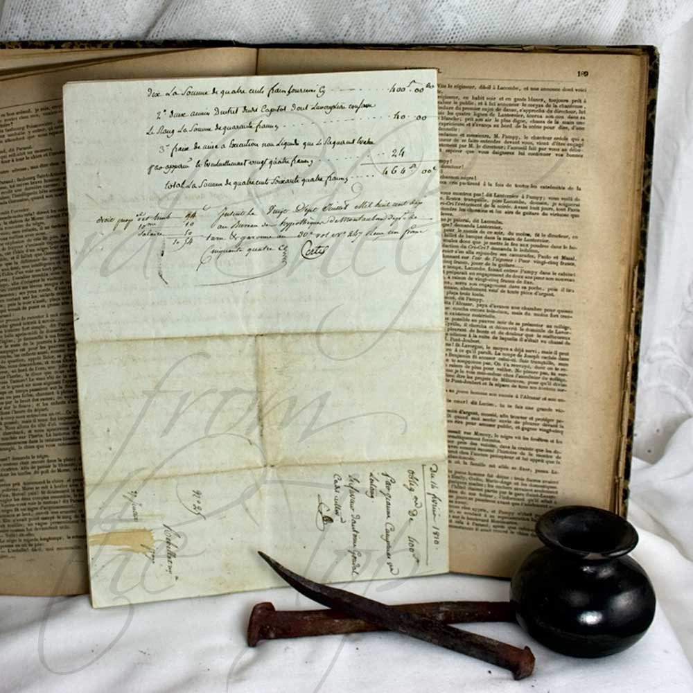 1810 French Handwritten Legal Document Original Paper Ephemera