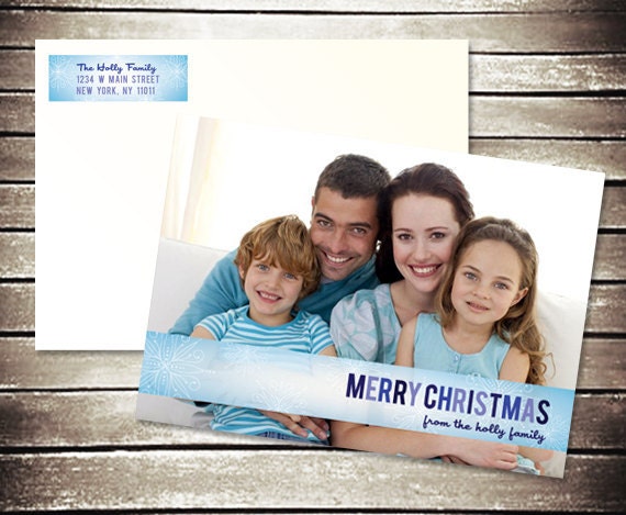 Printable Christmas Snowflake Photo Card Il_570xn