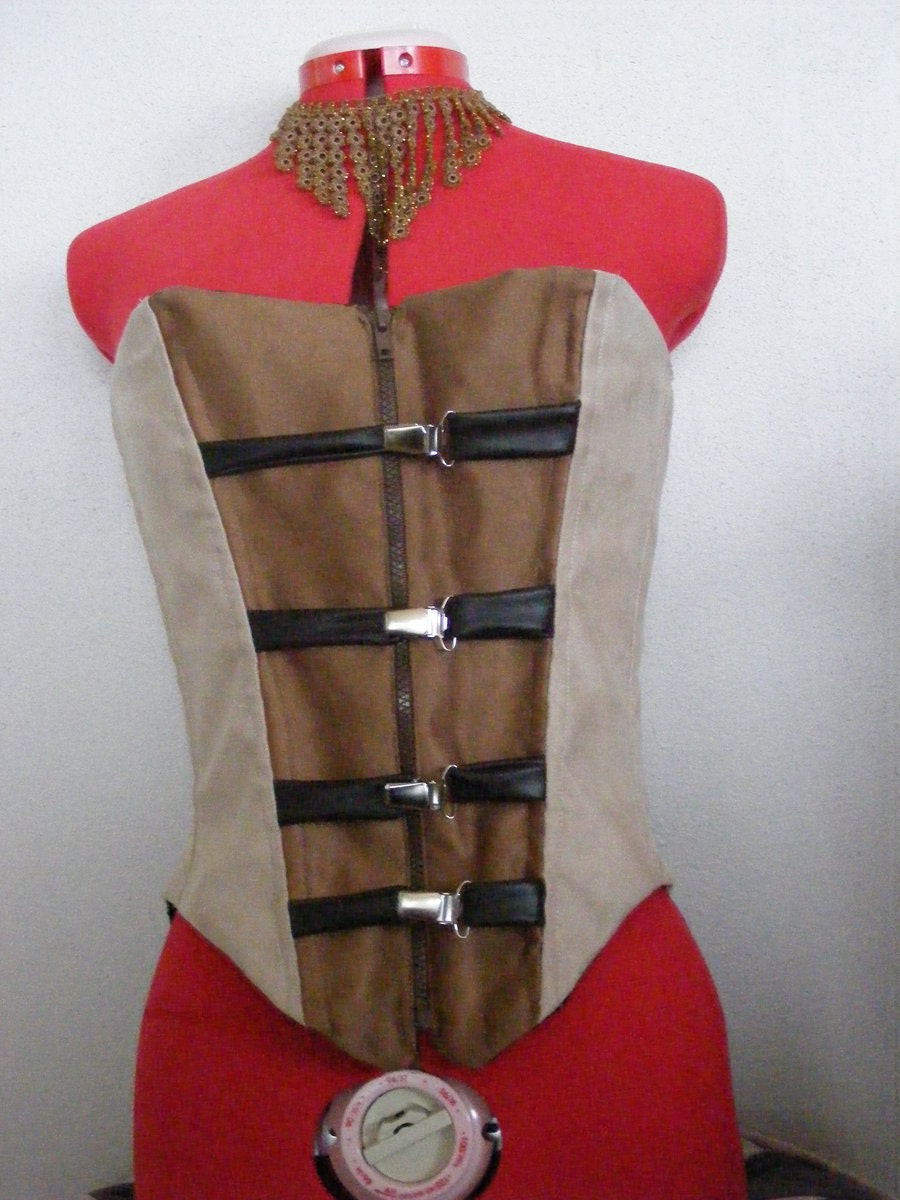 Steampunk Over bust boned corset