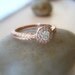 Diamond Engagement Ring Diamond Halo 14K Rose Gold Pink Gold Hand Engraved