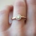 Diamond Engagement Ring Diamond Halo 14K Rose Gold Pink Gold Hand Engraved