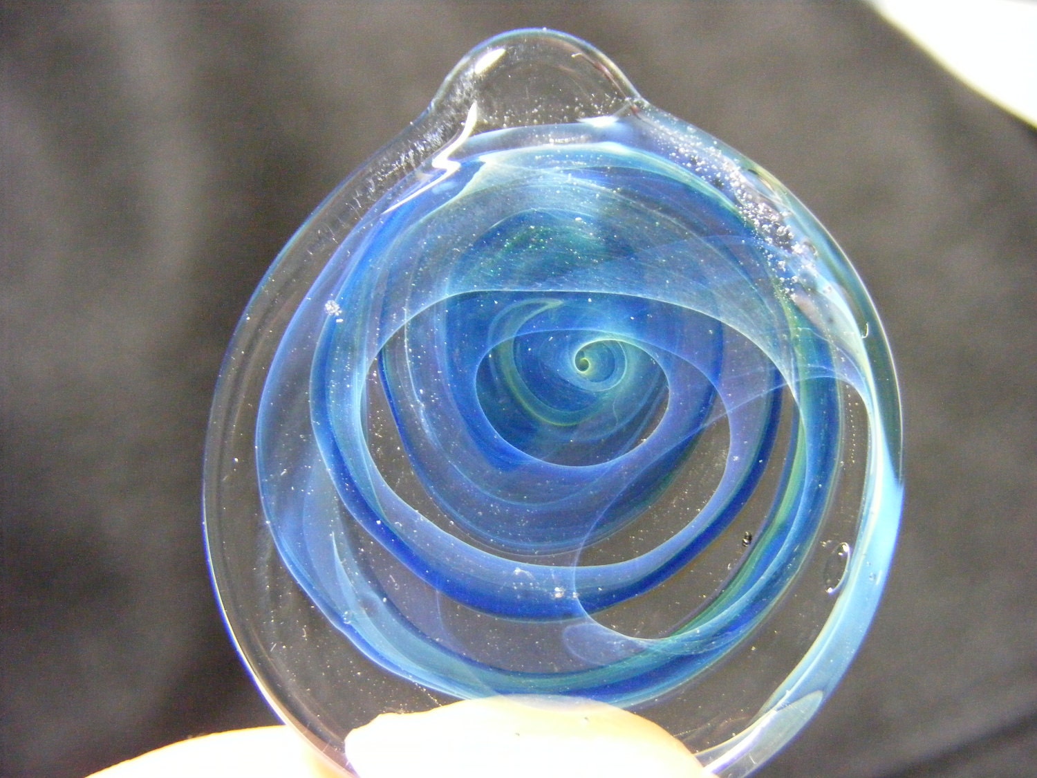 Glass guitar pick, organic form Flameworked borosilicate glass, Beale Street Memphis